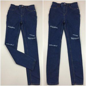 FREE PEOPLE High Waist Distressed Skinny Jeans